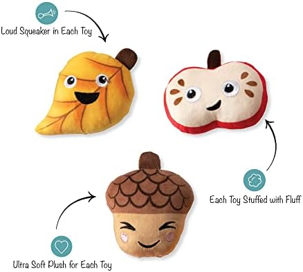 Fringe Studio Plush Dog Toy, Falling for You, 3 Piece Set, Pet Shop Collection (289540)