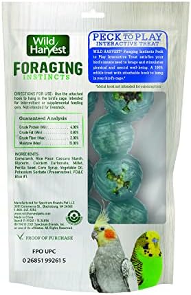 Wild Harvest Foraging Instincts Peck n’ Play Interactive Treat, 2 Ounce, for Small Birds