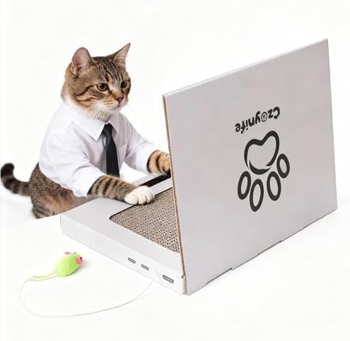 Cat Laptop Scratcher, Cat Scratcher Cardboard, Interactive Toys, Kitten Supplies and Stuff for Indoor Cats