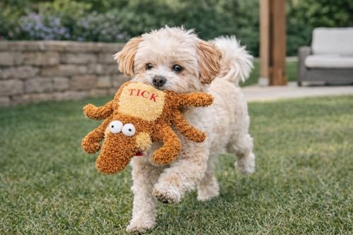 Tick Dog Toy Small - Soft Plush - Squeaky Dog Toy Plush - Brown - 6" - Officially Licensed