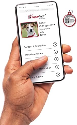 Dynotag Web Enabled Super Pet ID Smart Tag. Deluxe Coated Steel, with DynoIQ & Lifetime Recovery Service. Fun Series (Red:"Oh Crap, I'm Lost")