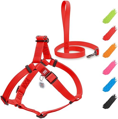 WAUDOG Waterproof Dog Harness with QR Code Tag & Metal Clasp