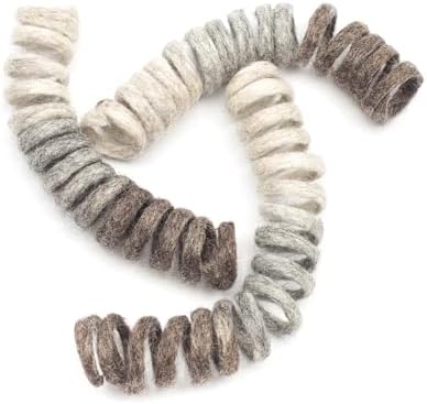 Glaciart One Felt Spring Cat Toy – 3 Pcs Soft Fuzzy Enrichment 100% Natural Wool - Interactive Stretchable Play Cat Toy Set - Safe for Pets, Non-AZO Colored Dyes - 30” Long