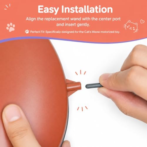 Replacement Wands for Cat's Meow Motorized Cat Toy, Electronic Motion Cat Toys Mouse Tail Refills, Pack of 3