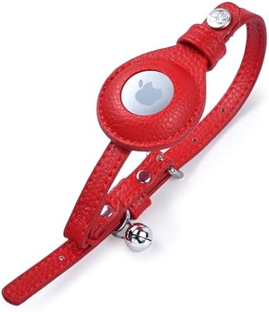 Blueberry Pet Microfiber Leather AirTag Cat Collar with Bell