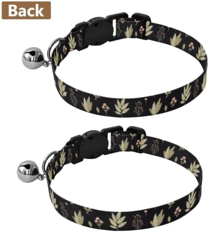 2 Pack Cats Collar Cute Hedgehogs Black Breakaway Cat Collars with Bell, Adjustable 10.6 to 17.1 Inches