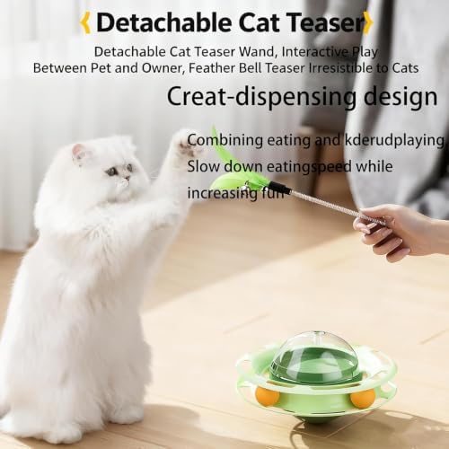 Interactive Cat Toy Puzzle Feeder Slow Feeder Treat Dispenser Toy (biue)
