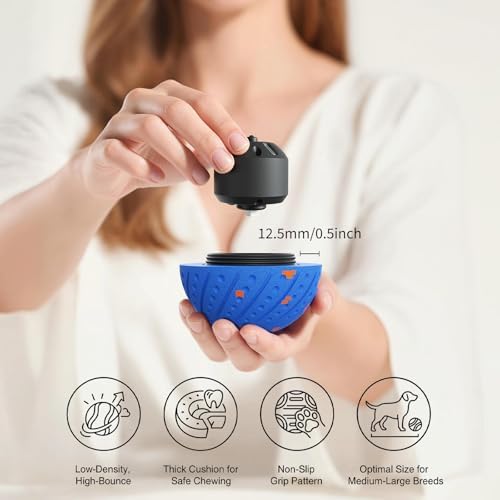 Dog Toys for Medium Large Dogs to Keep Them Busy, Smart Interactive Dog Balls with Automatic Moving Bouncing Vibrating for Enrichment, Mental Stimulation, Anti Boredom, Blue