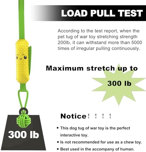ETIAL Interactive Dog Tug Toy,Indestructible Dog Toys for Aggressive Chewers,Tough Squeaky Dog Rope Toys for Training,Tug of War Dog Toy Balls for Medium & Large Dogs (Corn)