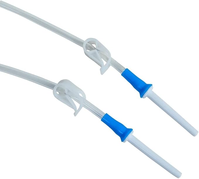HealthAndYoga™ Replacement Enema Tubing – Super Economical, Hygienic, Medical Grade PVC - 1.5 Meter with Hose Clamp and Nozzle – Enema Supplies Compatible with most Bucket Bag Kits (2 Set)