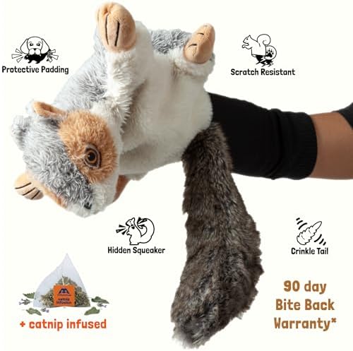 Milunova Pupr Pals Cat Wrestling Glove (Catnip Infused) Hand Puppet Toy with Tough Padding for Safe Interactive Play, Protection to Stop Kitten Scratching Hands; for Boredom-Busting Exercise