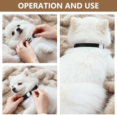 2 Pack Pet Collar Black White Polka Dots Cat Bell Collar, Adjustable Length 10.6" to 17.1"