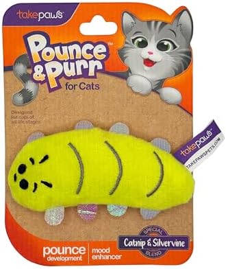 Catnip & Silvervine Plush Cat Toy for Kittens - Centipede