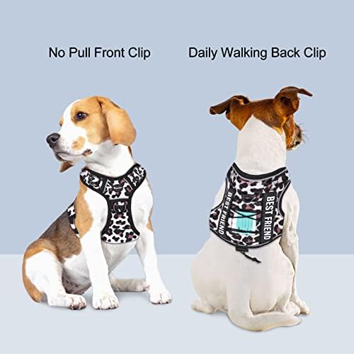 Petmolico No Pull Dog Harness, Tactical Dog Vest with Dog Treat Pouch, Leopard Small