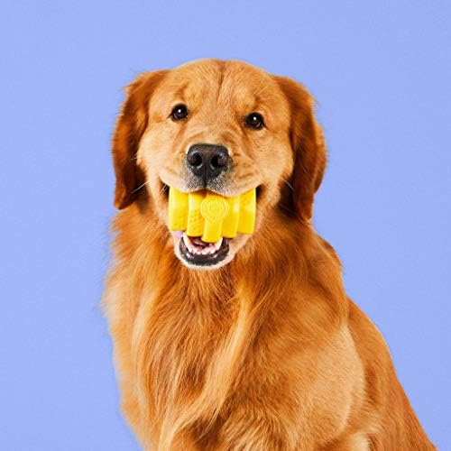 Hive Chew Toy for M/L Dogs – Yellow/Unscented – Chew, Fetch, & Treat-Dispensing Enrichment Toy, Floats, Made in USA, Pairs with Hive Chew Sticks for M/L Dogs for Longer-Lasting Play