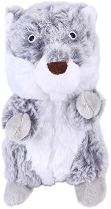 Pet Toys, Dog Squeaky Toys Interactive Toys for Chewers Durable Plush Dog Toys for Small Medium Large Dogs (Grey Squirrel)