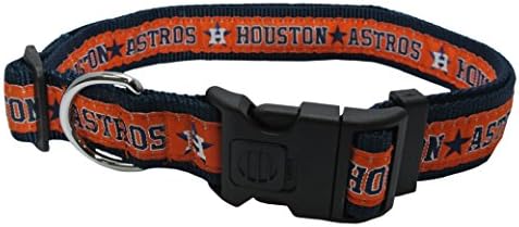 MLB Houston Astros Licensed PET COLLAR- Heavy-Duty, Strong, and Durable Dog Collar. Available in 29 Baseball Teams and 4 Sizes