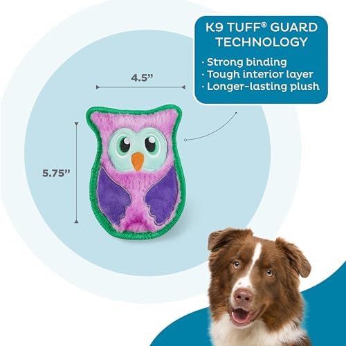 Outward Hound Durablez Minis Tough Chew Plush Squeaky Dog Toy, Owl, 5.8"
