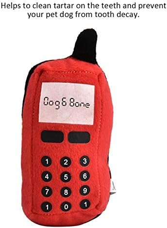 GLOGLOW Plush Dog Chew Toy for Puppy Teething - Soft Squeaky Toy for Small Dogs, Red/Blue Color, 6 Inch Interactive Play