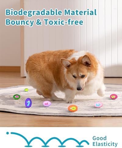 Squeaky Dog Toys for Small Dogs, 3 Pack Soft Puppy Chew Toy Set, Funny Numbers Squeaky Dog Balls, Interactive Fetch Playing Egg Balls for Puppy Small Breeds, 1.7"*2.4"