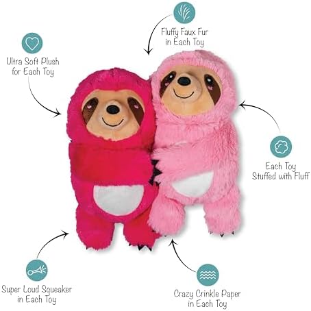 Fringe Studio Plush Dog Toy, 2 Pieces Set, Cuddle Buds, Petshop Collection (312063)