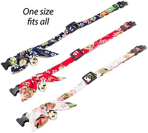 Necoichi Kimono Ribbon Cat Collar (Red)