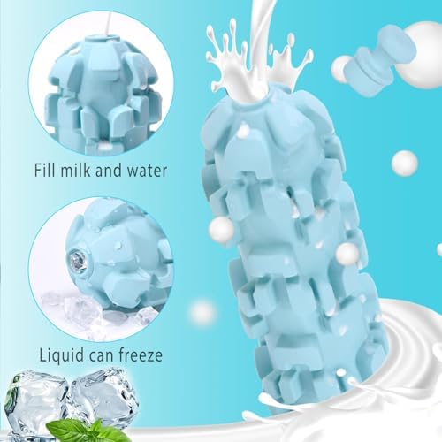 Freezable Treat Dispenser with 8 - Hours Cooling, Feeder for Large Dogs | Tough Durable Puzzle, Good for Dental Health, Easy to Clean, Portable Outdoor Camping Accessories