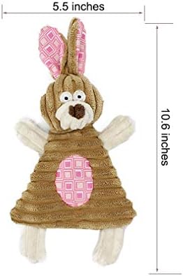 Volacopets Puppy Toys for Teething Small Dogs Interactive Tiny Dog pet Chew Toy Soft Rubber Puppies Cute Pink Bunny, Small Breed 4-Pack
