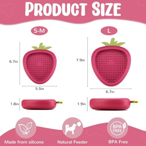 Freeze Dog Lick Bowl, Animire Non-Slip Slow Feeder Lick Mat for Dogs, Silicone Dog Enrichment Bowl for Distraction Anxiety Relief Boredom, BPA Free, Dishwasher Safe(Rose,S)