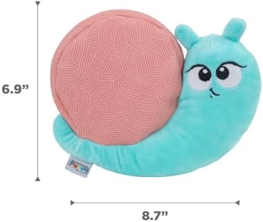 Outward Hound Coated Critterz Dog Toy – Plush & Molded Texture, Squeaky Fetch, Small & Medium Dogs, Snail, 8.7"