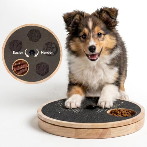 Dog Nail Scratch Board with Treat Box, Adjustable Resistance Scratch Pad for Dogs with Suction Cup & Nano Tape, Dog Nail File Board for Stress-Free Claw Care & Slow Feeder for All Breeds - Black