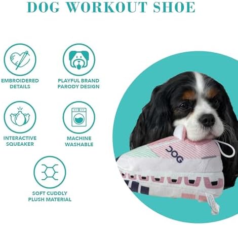 Haute Diggity Dog Workout Shoe Plush Dog Toy, Funny Parody Chew Toys