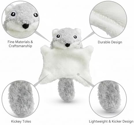 Plush Cat Kicker Toy with Crinkle Texture, Lightweight Interactive Chase Toy for Indoor Cats, Soft Stuffed Pet Plaything (1 Pack)
