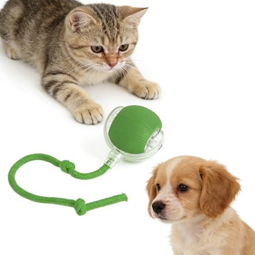 Automatic Rolling Ball Toy for Cats & Dogs. Self-Moving Electric Toy relieves Boredom. Sweet Gift for Your Furry Babies, Perfect for Small and Large Dogs.