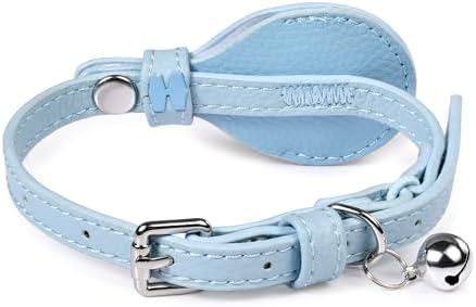 Blueberry Pet Microfiber Leather AirTag Cat Collar with Bell