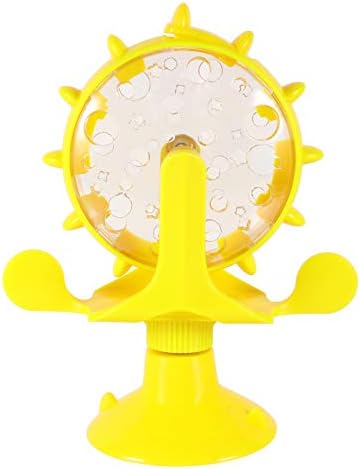 POPETPOP Cat Treat Dispenser - Windmill Slow Feeder Puzzle Toy - Interactive Food Dispenser for Indoor Cats