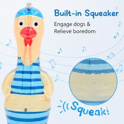 Molaxpet Squeaky Dog Toy Chicken Design with Funny Swimming Suit Chew Toy