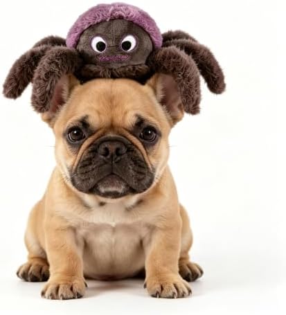 Plush Spider Dog Toy, Squeaky Interactive Chew Toy for Small Medium Dogs, Soft Stuffed Puppy Teething Toy, Cute Halloween Pet Gift for Aggressive Chewers