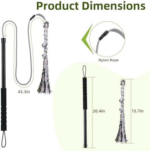 Flirt Pole for Dogs Interactive Dog Toys Durable Heavy Duty Dog Flirt Pole Suitable for Small and Medium Dogs Great Exercise and Training Tool Multifunction Dog Enrichment Toys