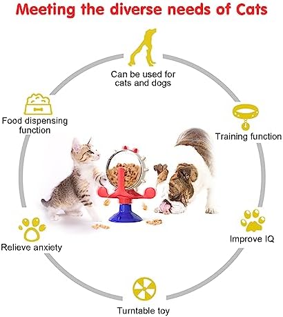 Cat Dog Treat Dispenser Toy - Cat Interactive Feeder (American Blue)