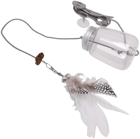 Fockety Interactive Cat Dog Toy, 2 in 1 Teaser Feeder with Retractable Feather and Treat Dispenser, Hanging Cat Toy for Indoor Kitten and Adult Cats Mental Stimulation Play