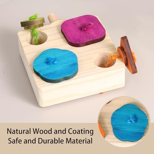Birdie Puzzle Feeder - Interactive Foraging Toy for Parrots, Parakeets, Cockatiels, Conures | Mental Enrichment & Stimulation Game to Prevent Boredom (Colorful)