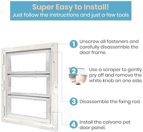 Calvana 3-Panel Airseal Pet Door Replacement Flap, Compatible with Ideal Pet Products 10.25"x15.75" Extra Large Dog Door, Easy Installation