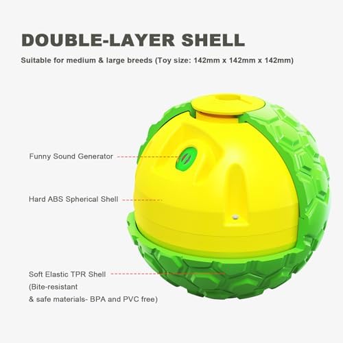 Dog Puzzle Toy – Durable Squeaky Chew Toy for Medium & Large Dogs, Treat Dispenser for Slow Feeding & Interactive Play (Green)