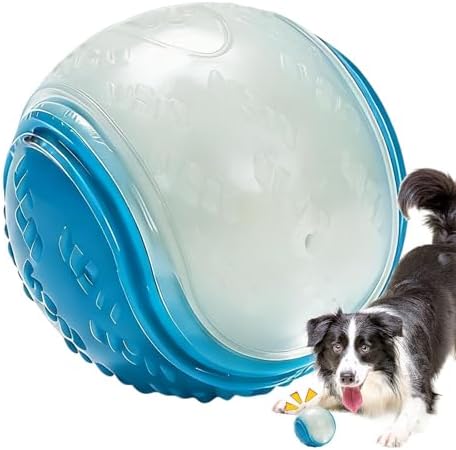Glow in Dark Dog Ball Rubber Glow Squeaky Interactive Fun Toys