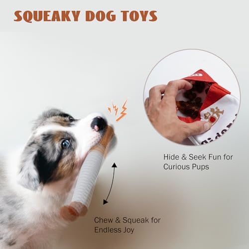 Funny Squeaky Dog Chew Toys: Interactive Stuffless Boy Dog Accessories for Entertainment Boredom Anxiety Relief Mental Stimulation, Puppy Toys for Small to Medium Breed, 3 Packs Pet Supplies