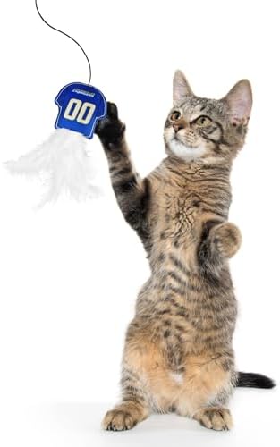 Pets First NFL Los Angeles Chargers Team Jersey Wand with CAT NIP, Cat Toy Jersey Shaped Plush Teaser Toy for Cats & Kittens - Interactive Pet Toy for Play & Exercise