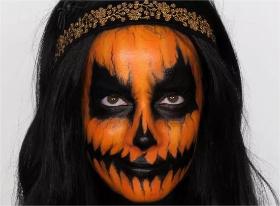 Go Ho Cream-Blendable Orange Face Paint Stick (1.06 Oz),Full Orange Body Paint for Adults Children Halloween Cosplay SFX Makeup,Waterproof Orange Eye Black Stick