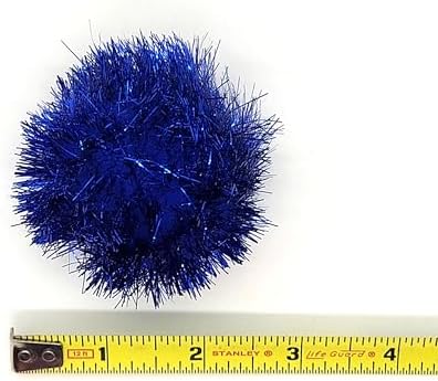 Tuff Kitty Puff Jumbo 2 inch Sparkle Ball Cat Toy - 12Pk Multi-Color