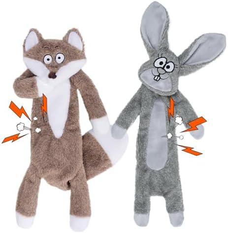 HGB No Stuffing Squeaky Dog Toys Crinkle for Chewers to Keep Them Busy